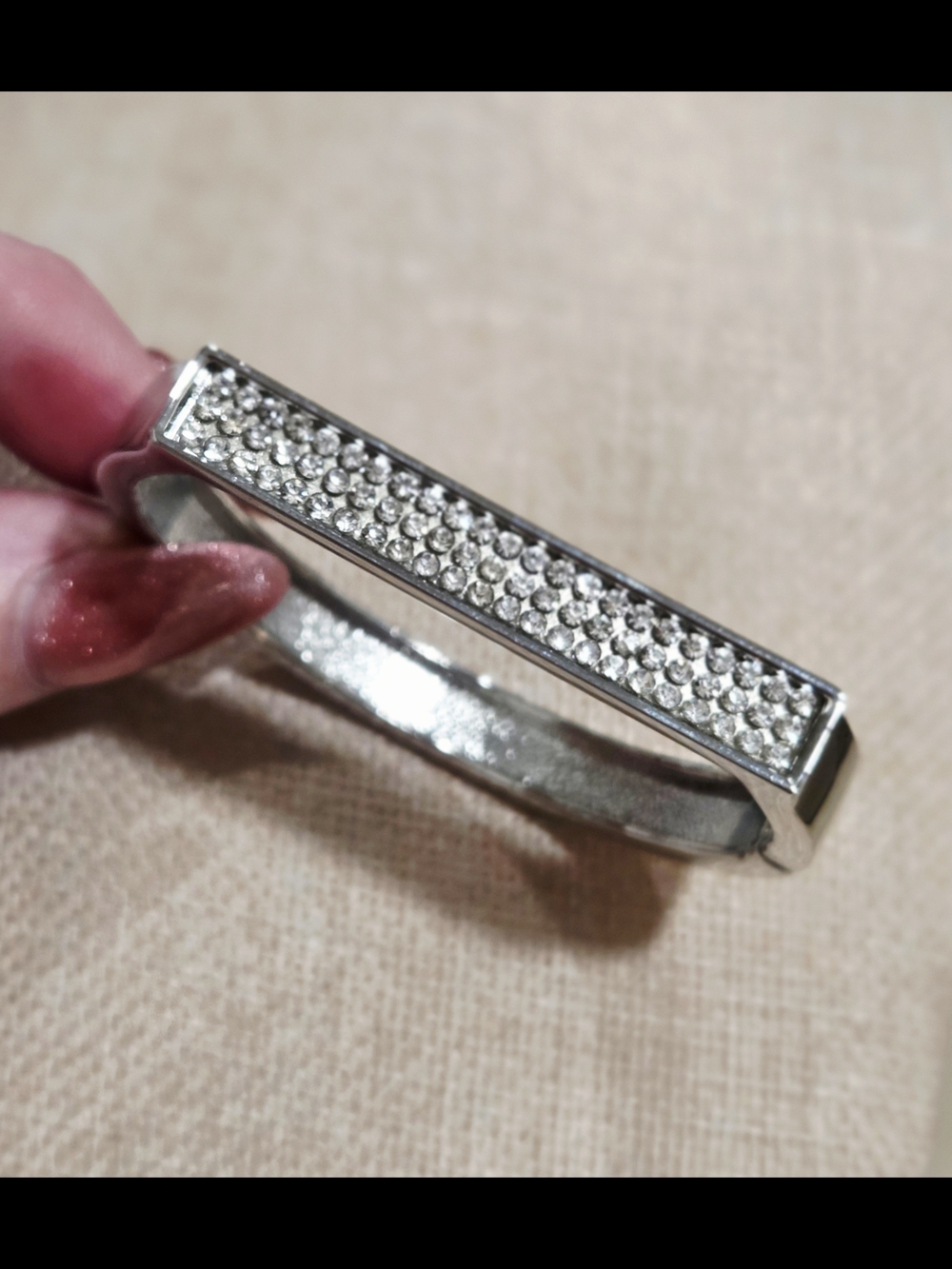 Pavé Bar Bangle Bracelet - Women Jewelry